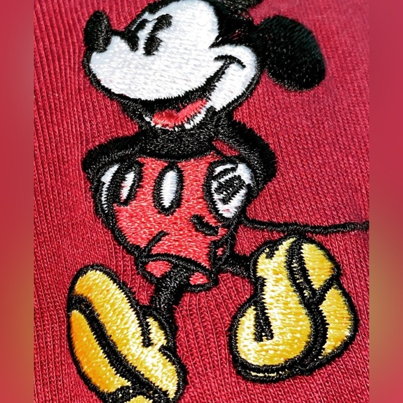 Vintage Disney Mickey Mouse Embroidered Long Sleeve Henley - Red - S - Picture 4 of 12